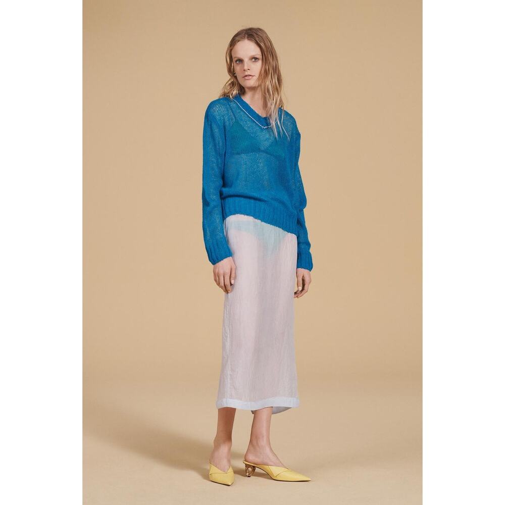 Zara White Sheer Midi Skirt
